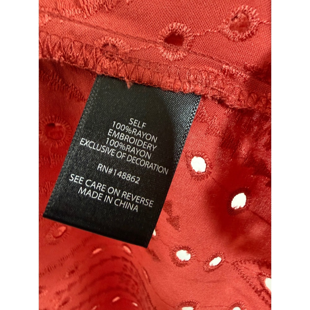 Torrid Lace Eyelet Blouse Sleeveless Top Rust Red Boho Cottagecore Plus Size 1X - Picture 8 of 11